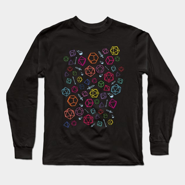 Dice Pattern Long Sleeve T-Shirt by PixelSamuel